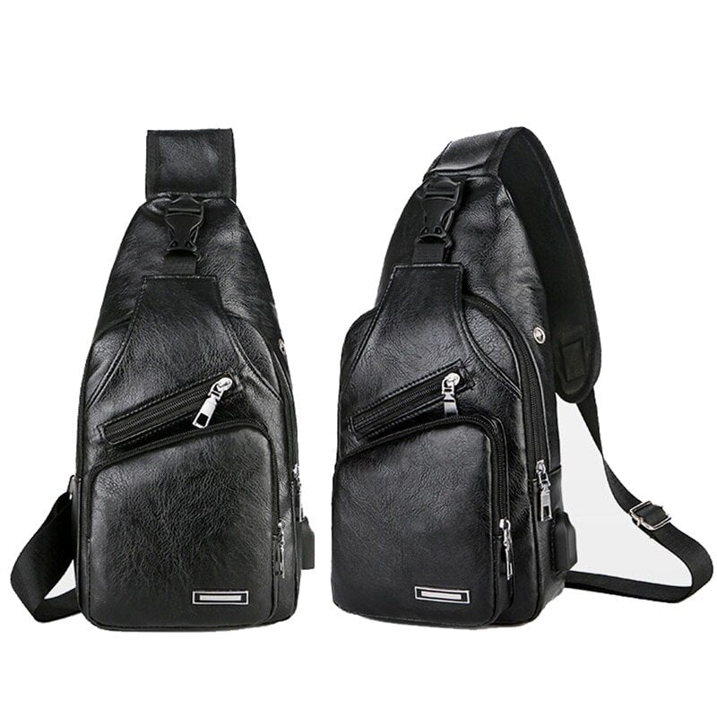 Compre 1 Leve 2 - Bolsa Masculina Transversal de Couro