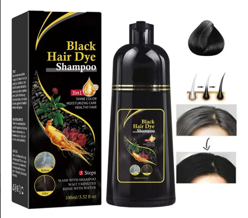 Shampoo Tonalizante Natural Black Hair Dye 3 em 1