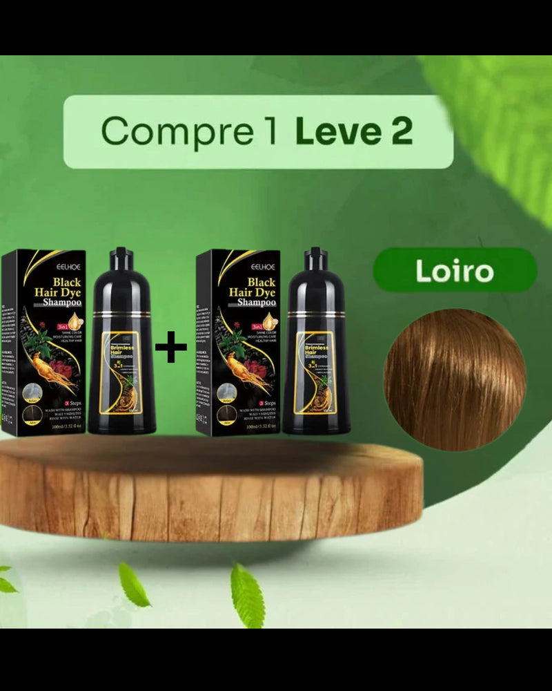 Shampoo Tonalizante Natural Black Hair Dye 3 em 1