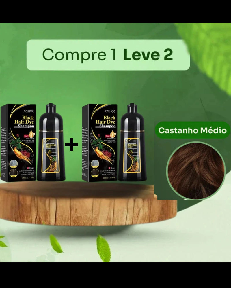 Shampoo Tonalizante Natural Black Hair Dye 3 em 1