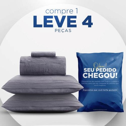 Compre 1 e Leve 4 - Jogo de Cama Luxus Dallas 600 Fios 100% com Algodão Egípcio