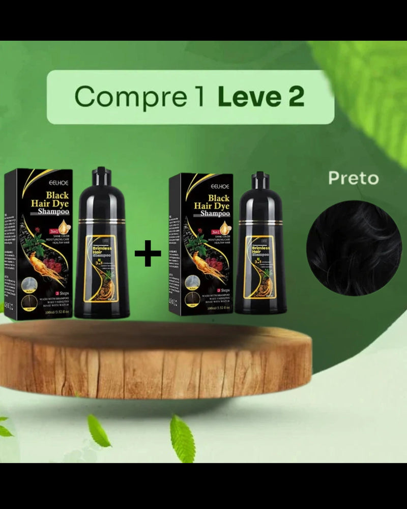 Shampoo Tonalizante Natural Black Hair Dye 3 em 1